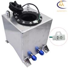 Fuel Cell Tank Racing Drift W/ Level Sender 2.5 Gallon 9.5L Aluminum Polished