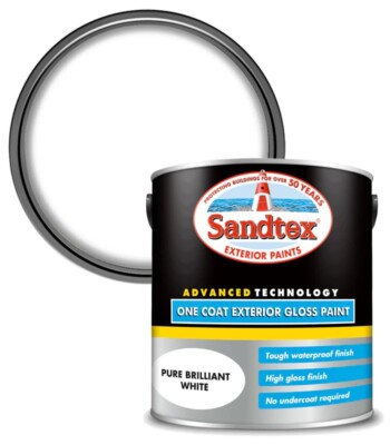 Sandtex Einschicht-Außenglanzlack - reines Brillantweiß - 2,5 l