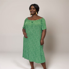 WOMENS LADIES PLUS SIZE SUMMER DRESS OFF SHOULDER SOFT FEEL