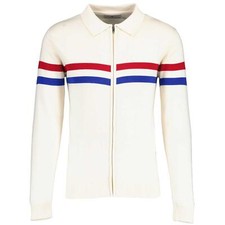 NEW MADCAP MENS RETRO 60s 70s 90s MOD KNITTED ZIP TRACK TOP CARDIGAN Mavers MC98