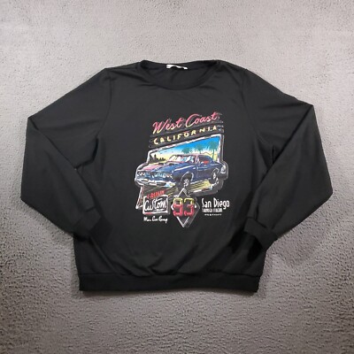 Romwe Sweatshirt Womens Large Black California West Coast Cali Pullover  Sweater