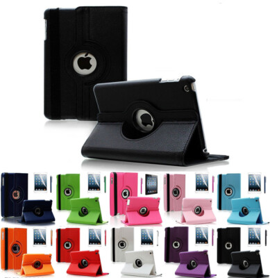 For Apple iPad 2 3 4 360 Rotating Folio PU Leather Case Smart Stand Cover 