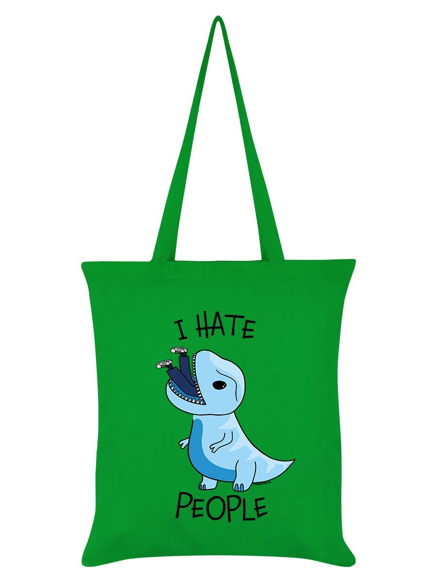 Tote Bag I Hate People Dinosaur Green 38x42cm