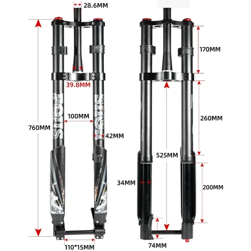 Double Shoulder Inverted Bike Boost Fork AM DH MTB Bicycle Suspension Forks - Picture 2 of 6