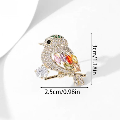 Crystal Coloured Bird Brooch Pin Women Wedding Party Jewellery Collection Gift - Photo 2/21