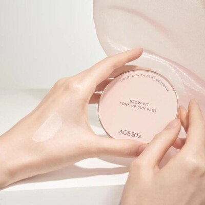 AGE20s Glow-Fit Tone Up Sun Pact 12.5g Case + Refill, Korean Cosmetics, Kbeauty
