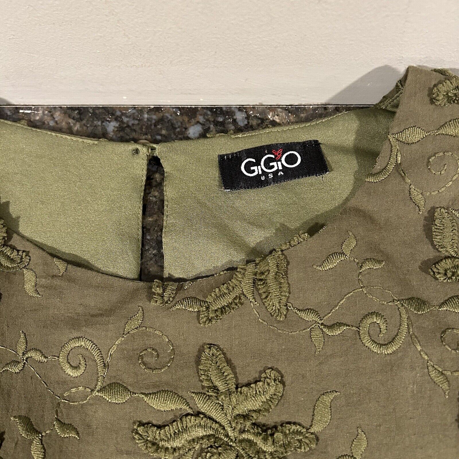 Gigio by Umgee Green Tunic Shirt Dress Ruffles em… - image 5