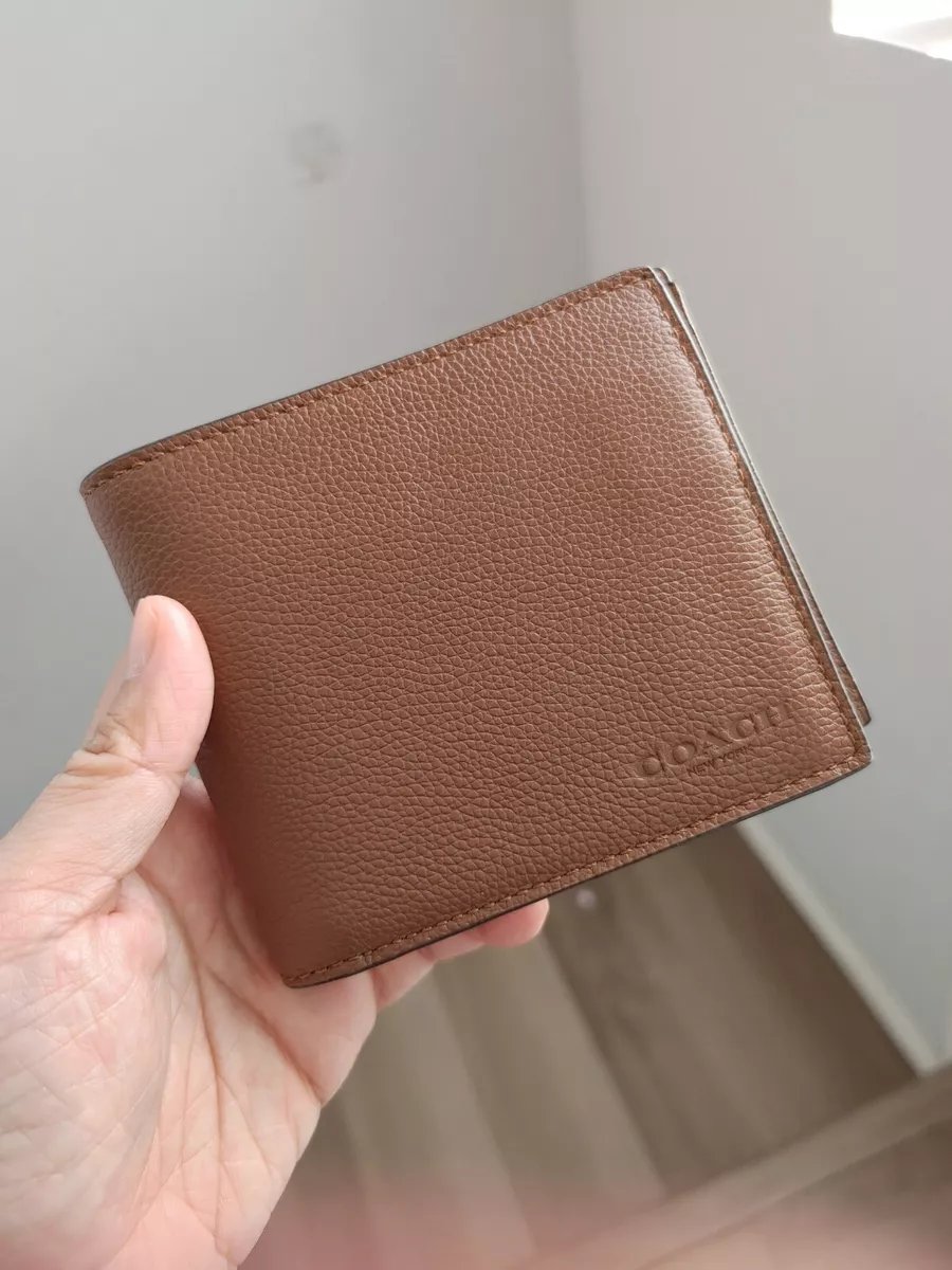 Coach Men's Slim Leather Card Case In Saddle