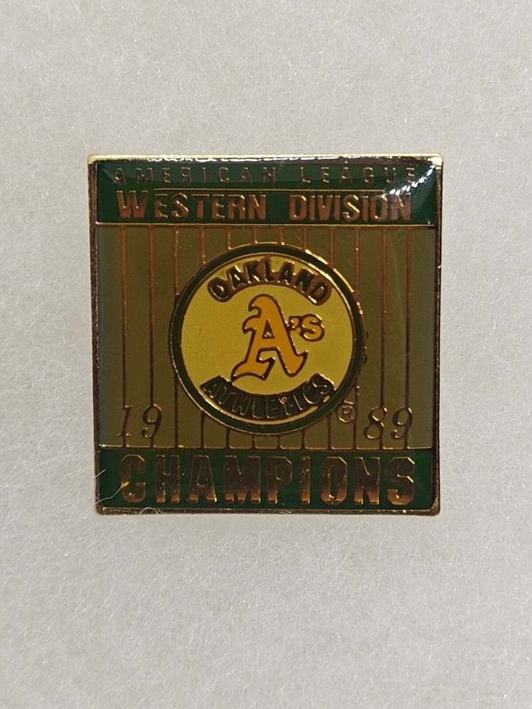 Vintage 1989 MLB Oakland A's Athletics AL West Champs Collectible Hat PIn