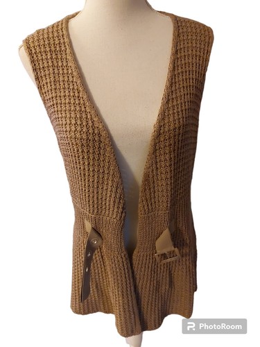 Lecomte Size 12/38 Deep Mustard Sleeveless Knitted Gilet BNWT RRP £89