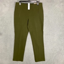 Chico's Juliet Ankle Pants Women's 1 Ambered Olive Slim Leg Ponte Pull On NWT