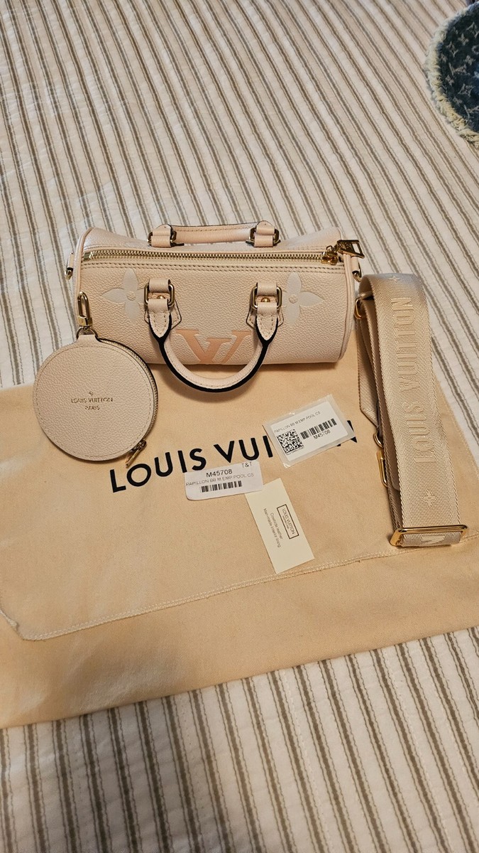 LOUIS VUITTON PAPILLON BB HAND BAG MONOGRAM M45708 CREAM/SAFFRON