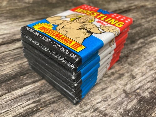 Tarjetas coleccionables Topps WWF 1987 un paquete sellado - WWE WrestleMania III - Hulk Hogan - Imagen 3 de 4