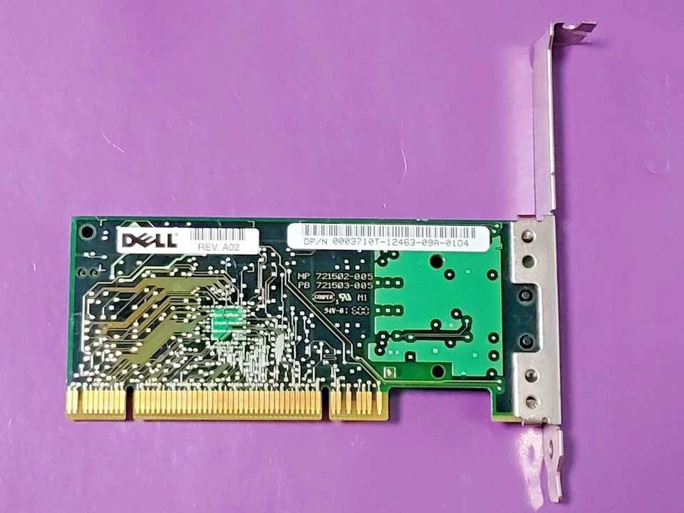 DELL Pulse H1012 PCI Ethernet Fax Modem Adapter 10/100Mbps 32-Bit RJ-45 REV. A02 - Image 2 of 3