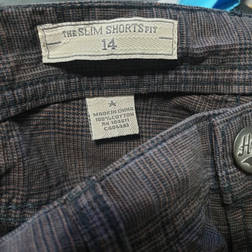 Bermuda Chino Shorts Boys Size 14 Youth Kids Flat Front Cotton Plaid Pockets NWT - Picture 3 of 8