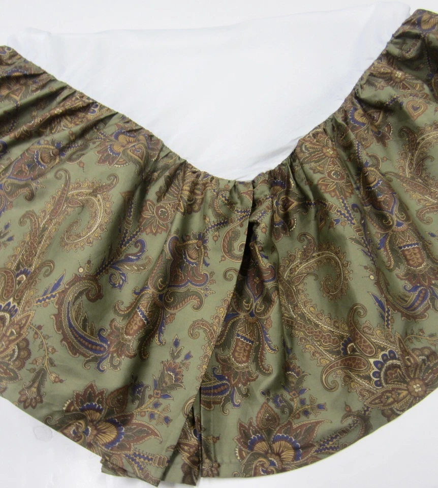 Falda Cama Satén Algodón RALPH LAUREN Chaps Verde Paisley BEEKMAN PLACE KING Foto 2 de 4