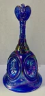 VINTAGE FENTON COBALT BLUE IRIDESCENT GLASS BICENTENNIAL BELL~7”~GORGEOUS!