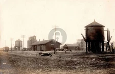 Rail Depot Marengo Iowa Emil Messer RPPC Photo Postcard COPY