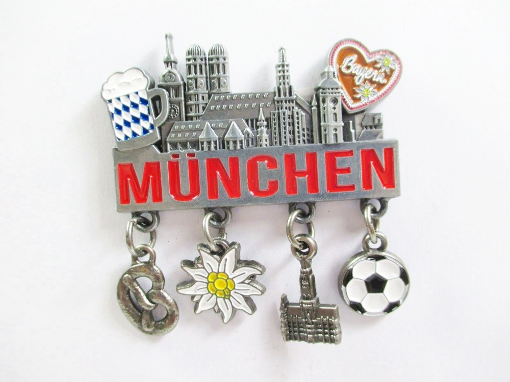 Oktoberfest Munich Magnet Charms Metal Souvenir Bavaria Football Pretzel...
