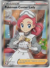 Pokemon TCG Pokemon Center Lady (Full Art) Ultra SWSH04: Vivid Voltage 185/185