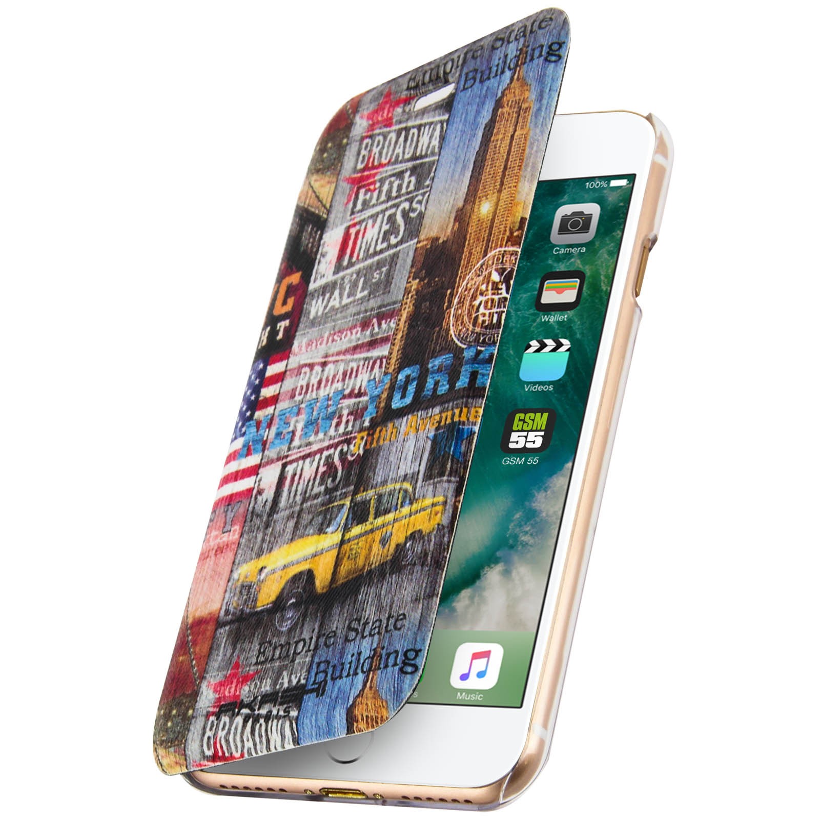 Protection iPhone 8 portefeuille Akashi anti-rayure avec fente carte