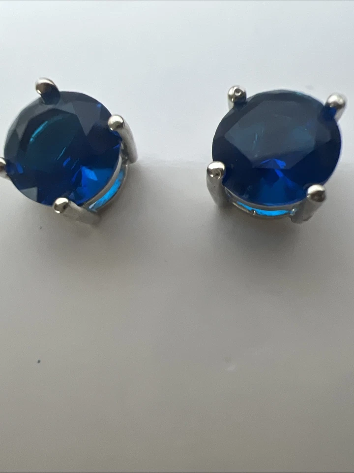 Effy Fine Jewelry Royal Blue Stone And Silver Necklace W/ Matching Earrings Set - Image 3 of 4