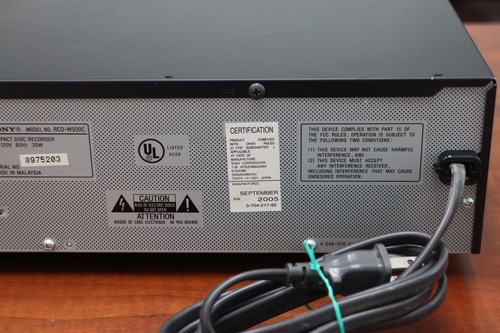 SONY RCD-W500C 5-Disc CD Changer + Recorder Fully Tested (5203) - Picture 10 of 14