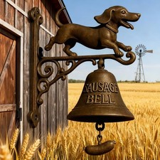 Dachshund Vintage Resin Welcome Doorbell, Resin Wall Mounted Entry Bell for P...