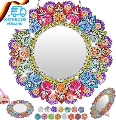 Fosdaling Geschenk Mädchen: Diamond Painting Spiegel, Mandala Basteln Set Gesche