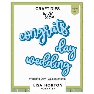 Lisa Horton Crafts XL Sentiments Dies-Wedding Day - 5A002F1H-1GGG6