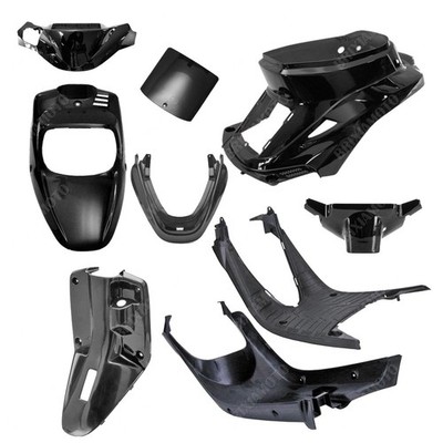 KIT 4 VERKLEIDUNGEN SCHWARZ GLÄNZEND + 5 NEUTRAL MBK 50 BOOSTER 1988-2003