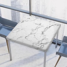 Black  White Marble Print Square Tablecloth, 34 x 34 Inch, 46" x 34" Square 