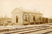 PA Pennsylvania Railroad PRR Newton-Hamilton PA depot 1908 RPPC Postcard COPY