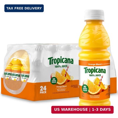 Tropicana 100% Juice Orange Blend, Single Serve, 10 fl oz Bottles (Pack of 24) -