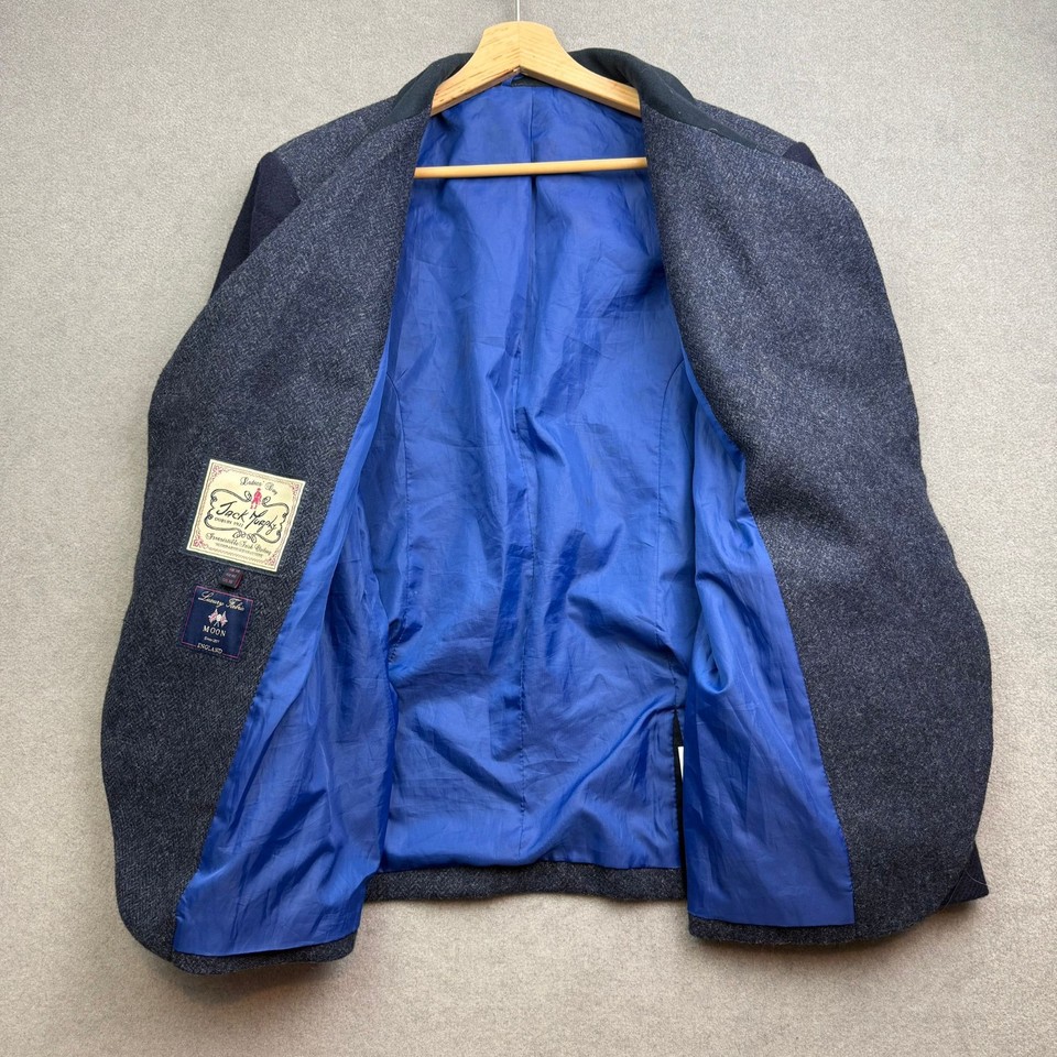 Veste Jack Wills Tweed Vert – Taille UK10 US6 – Laine – Carreaux – Blazer Country