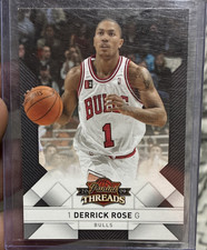 Panini 2009-10 Threads Derrick Rose #44 Chicago Bulls NBA Basketball