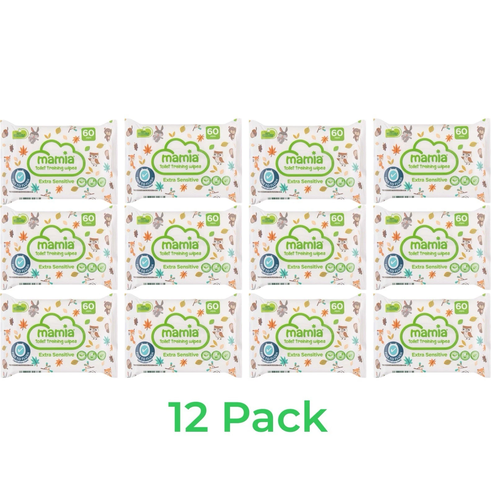 12 Pack Mamia Extra Sensitive Toddler Toilet Wipes 60 Each (720 Total Wipes)
Opens in a new window o