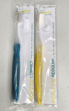 2 NIMBUS Microfine Extra Soft Toothbrushes - 1 Yellow REGULAR 1 Blue COMPACT