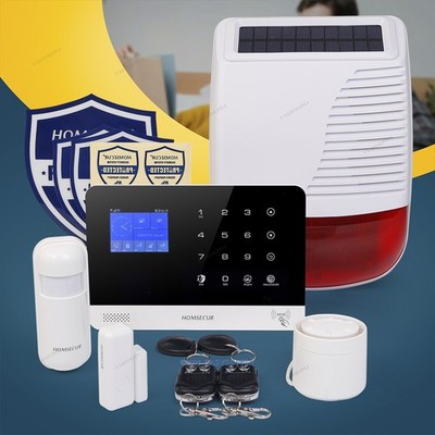 Homsecur WIFI Alarm System With Sensor+Siren +Red Flash Siren+Remote Controller