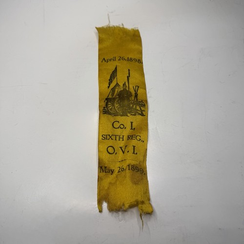 Civil War Reunion Ribbon Company I of the Sixth Regiment 1898