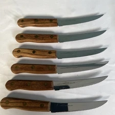 6 VTG Old Homestead Steak Knife Stainless Steel Lifetime Cutlery  Made In Japan