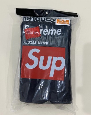 Supreme x Hanes Boxer Briefs (4 pack) black （Size S-XL） Ship Now