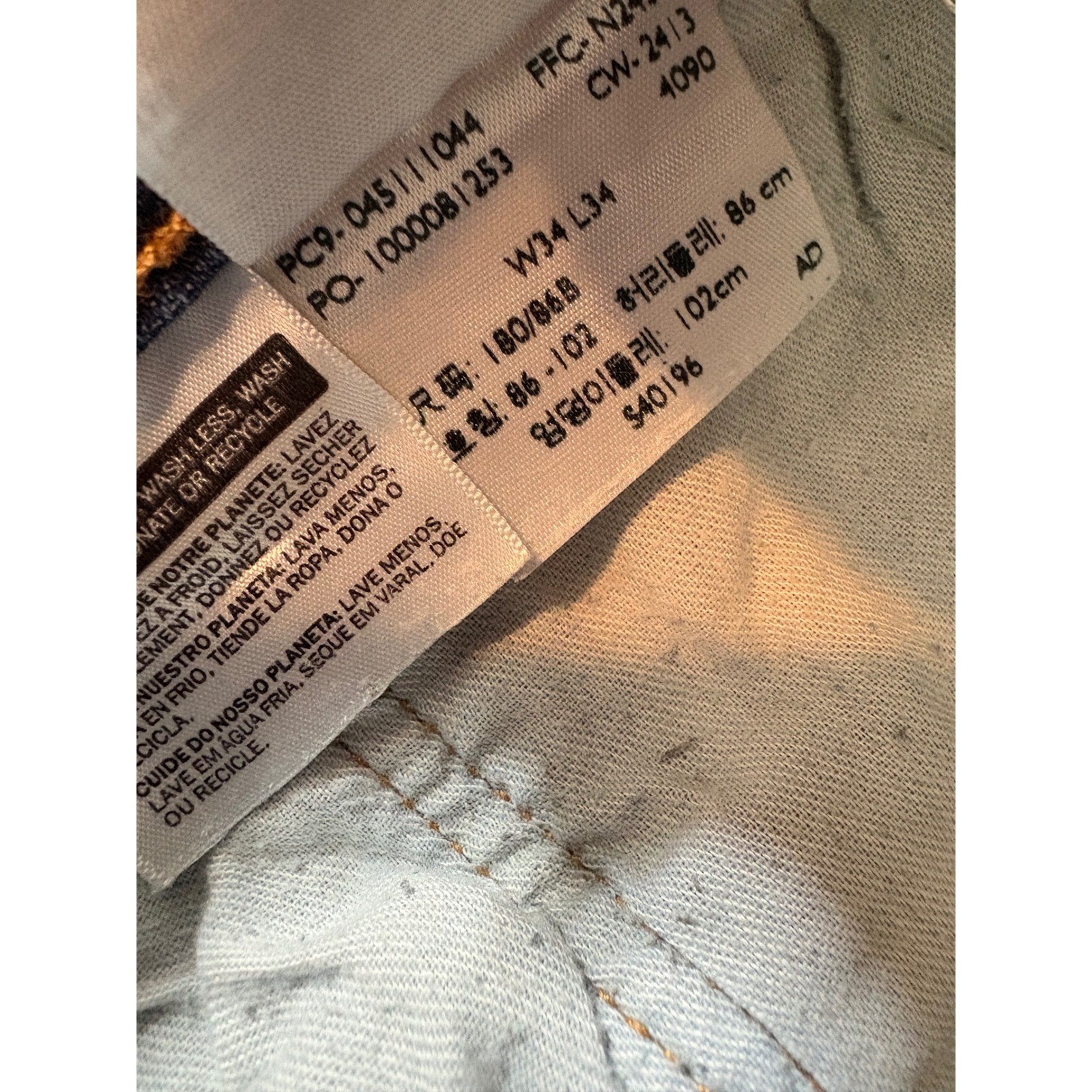 Levi's 511 Slim Fit Jeans Mens Blue Wash Denim Distressed Size 34x34 READ thumbnail 7