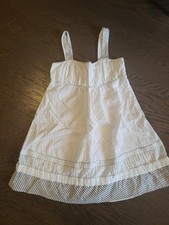 Womens Calvin Klein Dress Size 12 White With Silver And Black Details