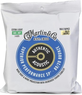 Martin MA170 Authentic Acoustic Superior Performance 80/20 Bronze Guitar Strings