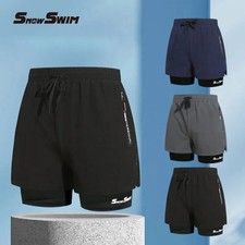 Men's Swim Trunks Double-layer Flat Angle Adult Quick-drying Anti-embarrassment