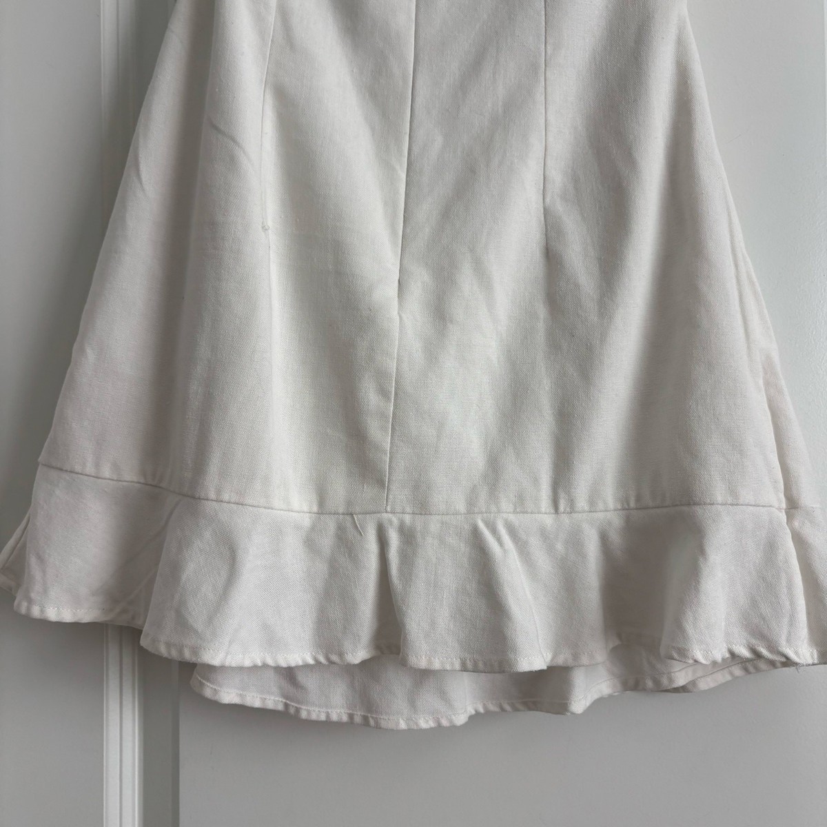 book of love mini dress white Princess Polly Book Of Love Mini Dress White Size 6 Ruffle Bridal Linen Blend