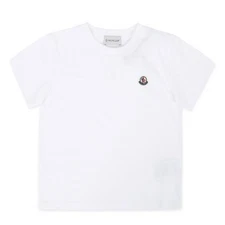 Moncler Kids Logo Patch Short Sleeve T-Shirt (White) 8C00018 83907 001 75626514