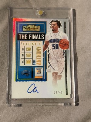 2020-21 Panini Contenders Cole Anthony The Finals Ticket Rookie Auto /49 Magic