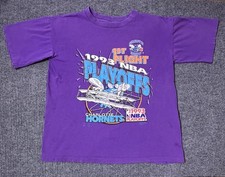 Vintage 90s Charlotte Hornets Shirt Mens Large 1993 NBA Playoffs Salem Purple